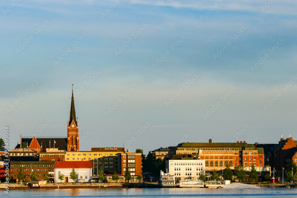 Lulea, Sweden The evening skyline during the midnight sun at 10. 30 pm Lulea, Sweden The evening skyline during the midnight sun at 10. 30 pm