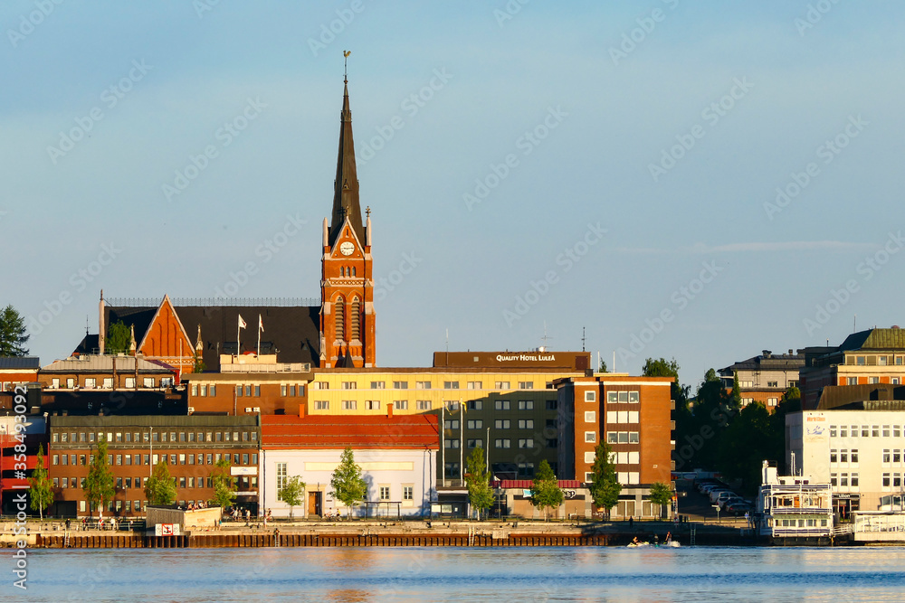 Lulea, Sweden The evening skyline during the midnight sun at 10. 30 pm Lulea, Sweden The evening skyline during the midnight sun at 10. 30 pm