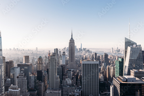 Obraz na plátně Panoramic view of Midtown and Lower Manhattan with the Empire State Building in