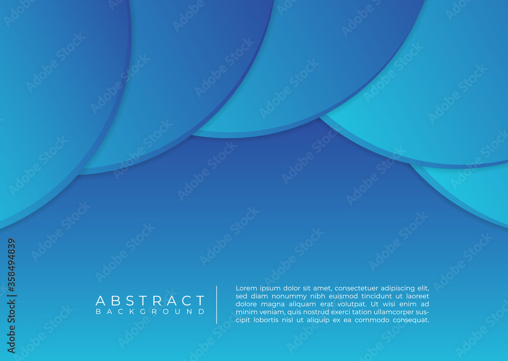 Geometric circle shape design abstract background blue color bright style with space for text
