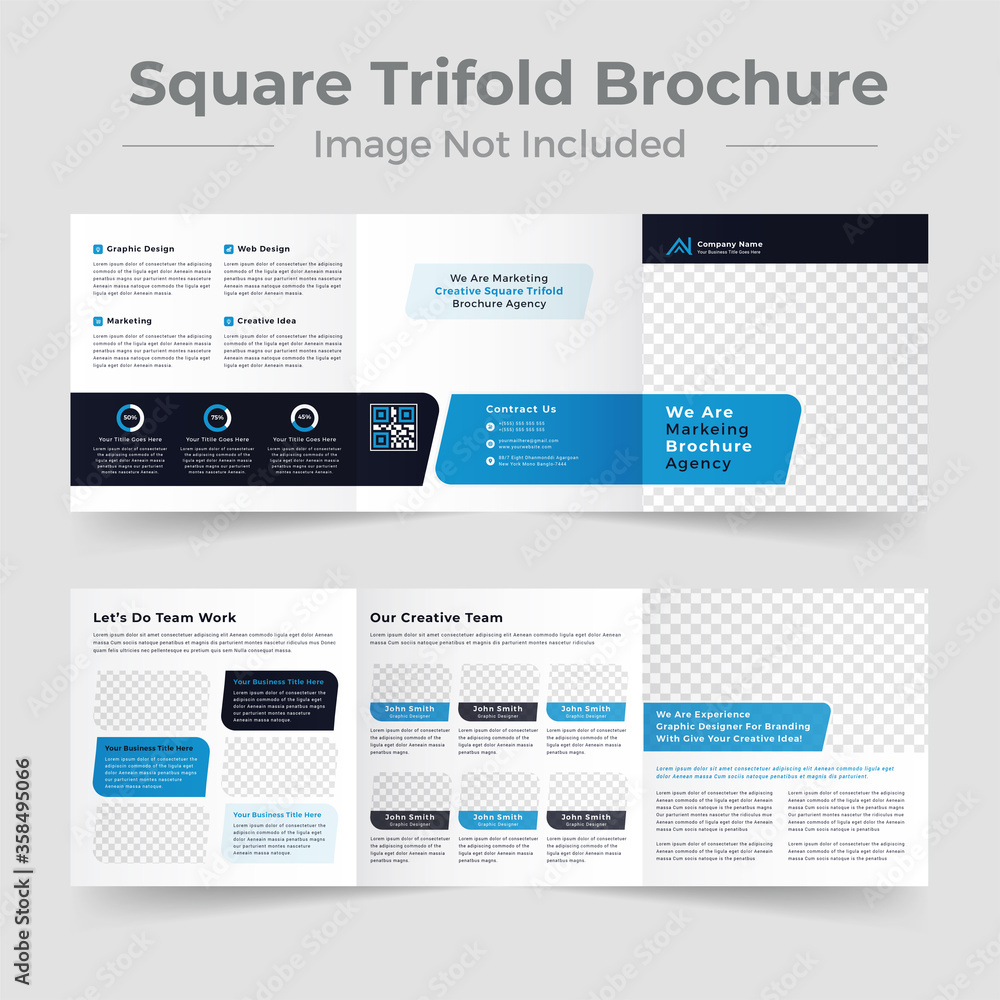 Corporate Square Trifold brochure Design template