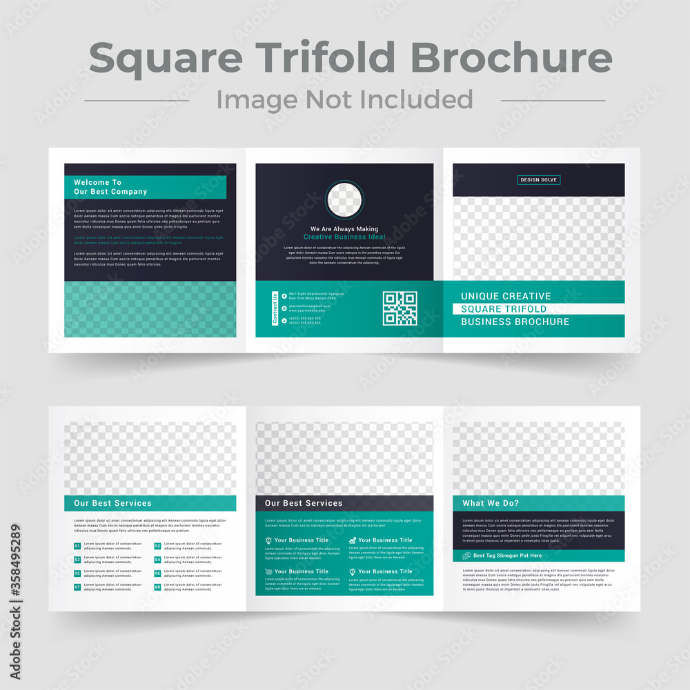 Obraz premium Business Square Trifold brochure template