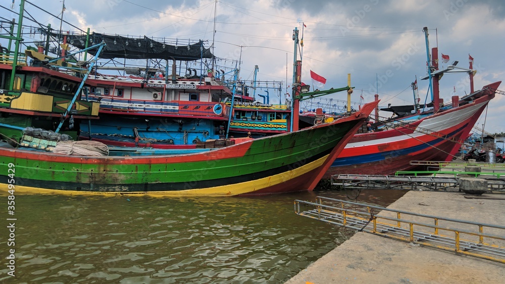 fishing boats in the harbor fishing boats in the harbor