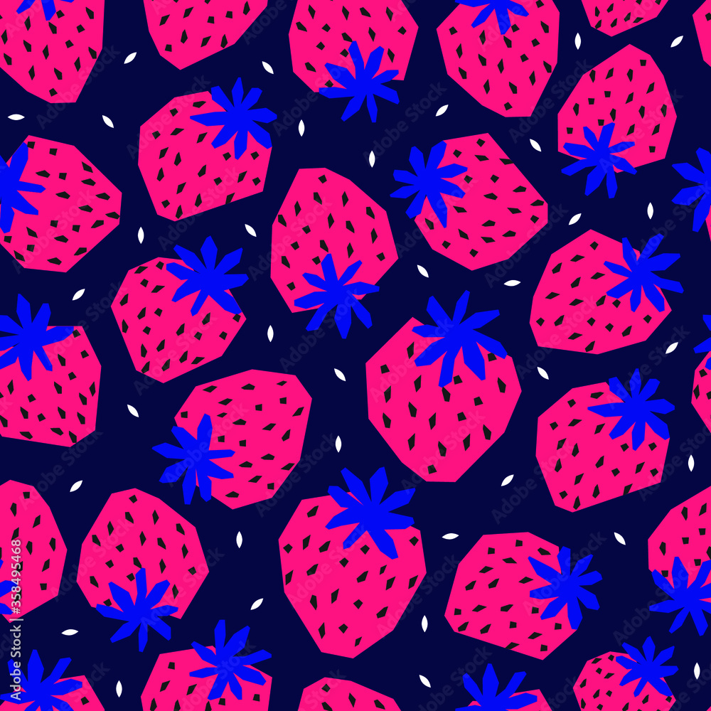 seamless pattern strawberry fruit with dark background seamless pattern strawberry fruit with dark background