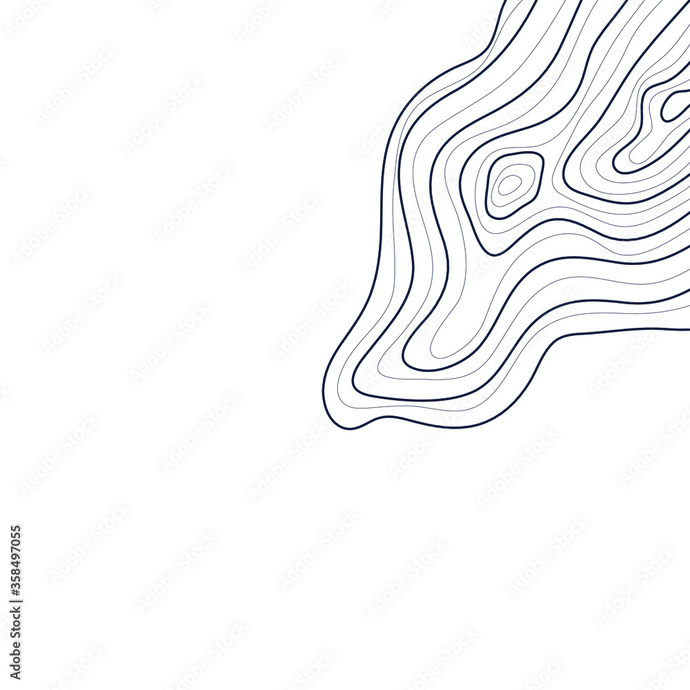 topographic map abstract height lines isolated on white background vector topographic map abstract height lines isolated on white background vector