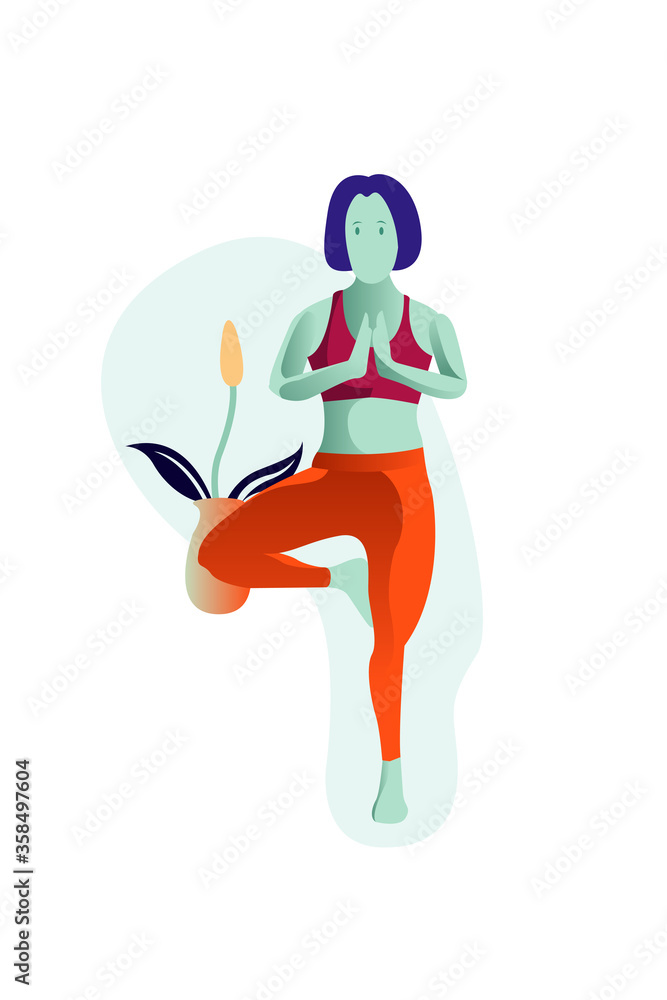 Vector Illustration Yoga Exercise Movements 
