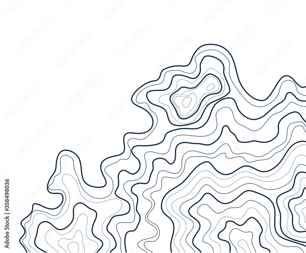 topographic map abstract height lines isolated on white background vector topographic map abstract height lines isolated on white background vector