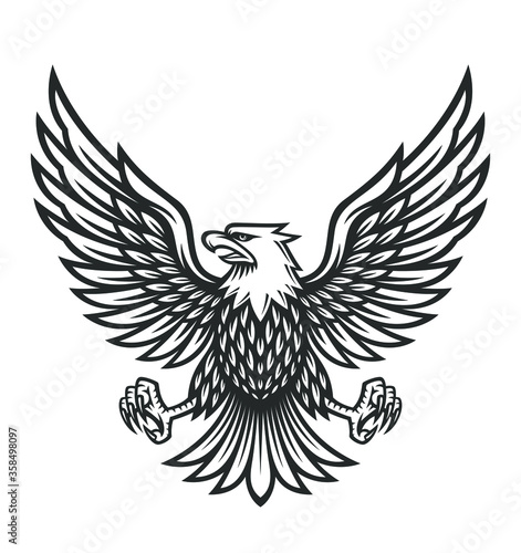 eagle symbol illustration on vintage style
