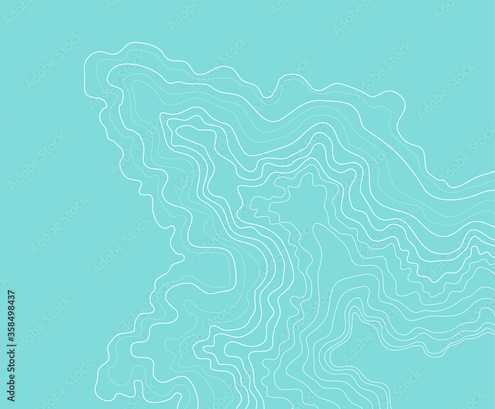 topographic map abstract height lines isolated on a blue  background vector