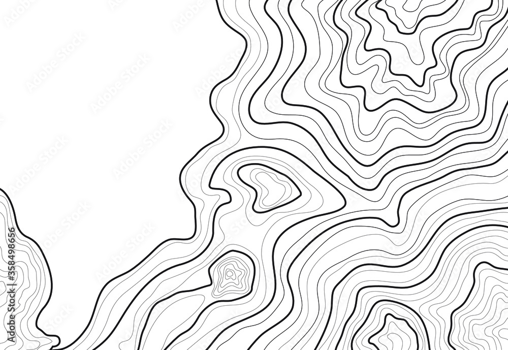 topographic map abstract height lines isolated on white background vector topographic map abstract height lines isolated on white background vector