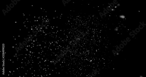 abstract Flying dust particles on a black background