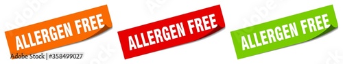 allergen free sticker. allergen free square isolated sign. allergen free label