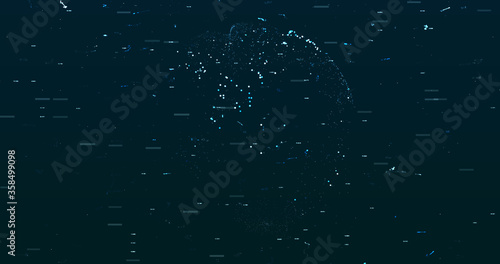 Abstract digital network data background, 3D rendering