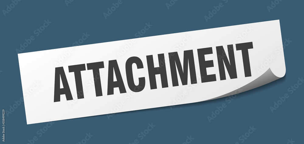 attachment sticker. attachment square isolated sign. attachment label