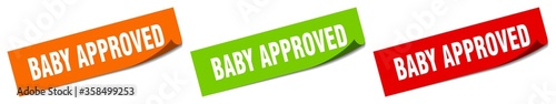 baby approved sticker. baby approved square isolated sign. baby approved label