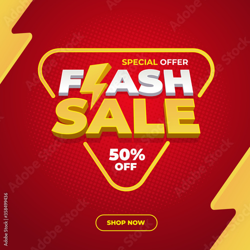 Flash sale discount banner template promotion