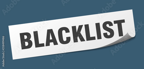 blacklist sticker. blacklist square isolated sign. blacklist label
