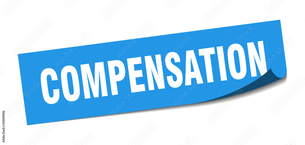 compensation sticker. compensation square isolated sign. compensation label compensation sticker. compensation square isolated sign. compensation label