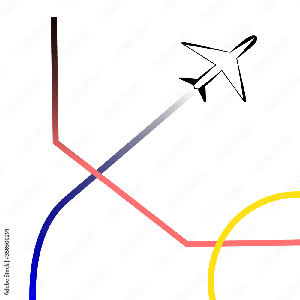 Connecting flight icon. Change airplane sign. Airport symbol. Classic