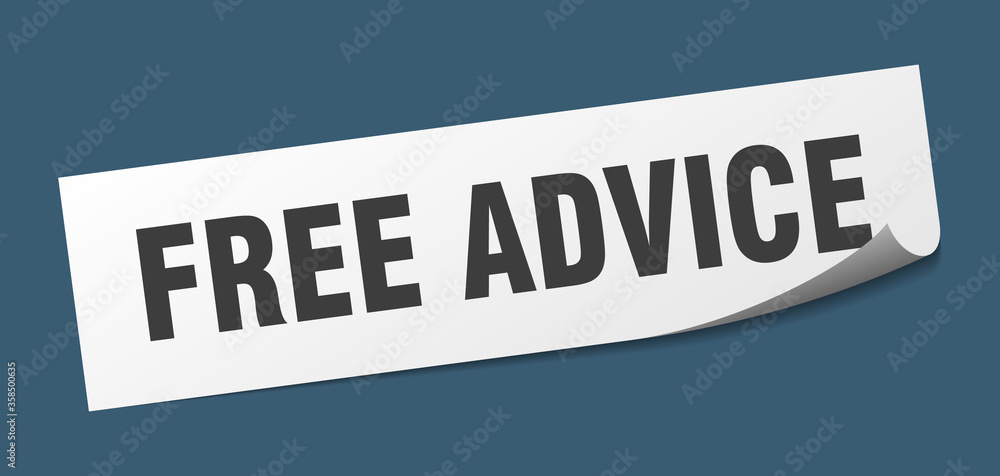 free advice sticker. free advice square isolated sign. free advice label