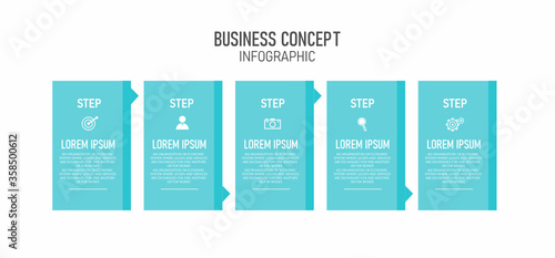 An illustration for process, presentations, layout, banner,info graph with 5 steps or layers. 