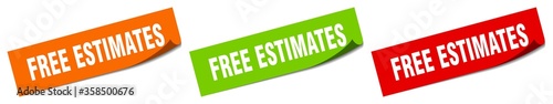 free estimates sticker. free estimates square isolated sign. free estimates label
