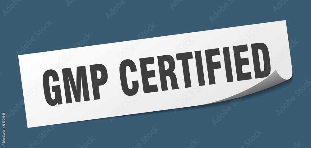 gmp certified sticker. gmp certified square isolated sign. gmp certified label