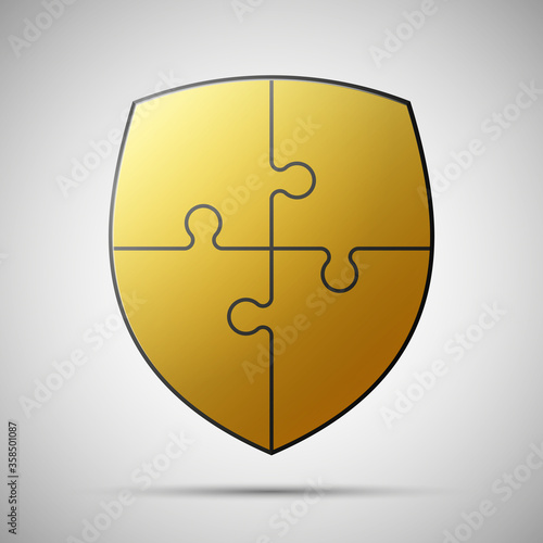 puzzle shield background. illustration