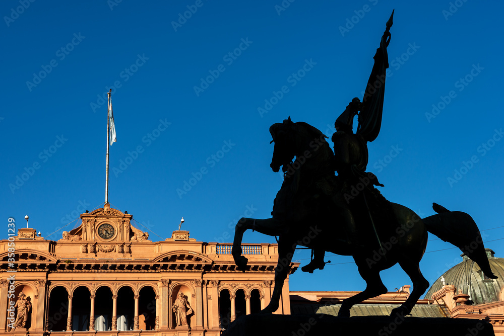 Buenos Aires. Argentina / 07.24.2015.Equestrian statue of Manuel Belgrano.