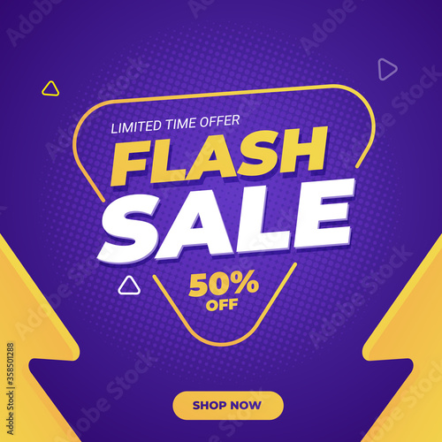 Flash sale discount banner template promotion