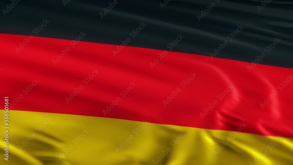 Germany flag waving on wind seamles loop 3d animation. 4k resolution Germany flag waving on wind seamles loop 3d animation. 4k resolution