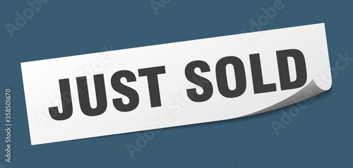 just sold sticker. just sold square isolated sign. just sold label