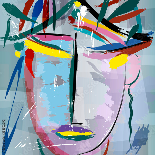 abstract background composition, with paint strokes and splashes