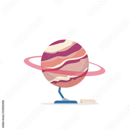 Saturn cartoon vector illustration