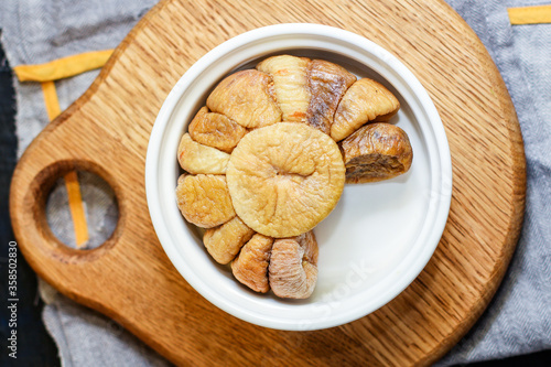 dried figs fruit natural sweet dessert Menu concept serving size. food background top view copy space diet organic 