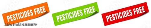 pesticides free sticker. pesticides free square isolated sign. pesticides free label