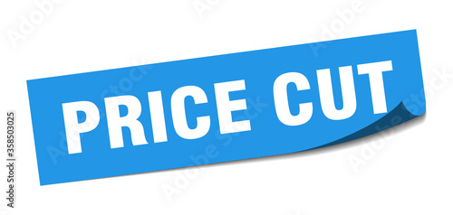 price cut sticker. price cut square isolated sign. price cut label