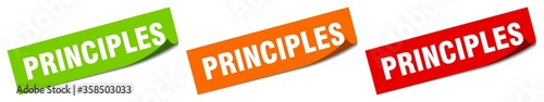 principles sticker. principles square isolated sign. principles label