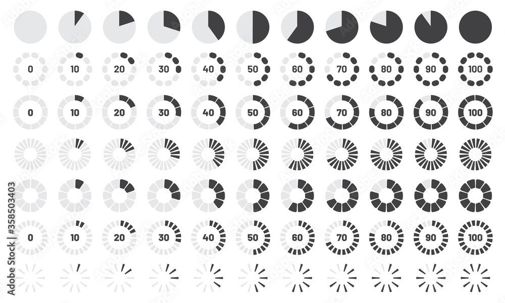 Circle loaders vector collection. Indicator loading for web design and application UI