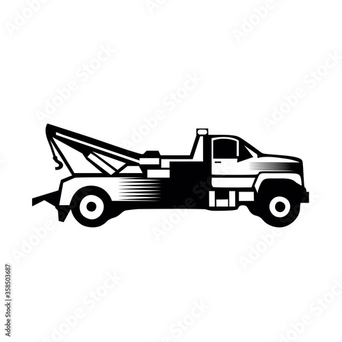 Tow truck icon vector filled flat sign solid pictogram isolated on white.eps8,ep10