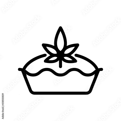 cannabis cake icon vector. cannabis cake sign. isolated contour symbol illustration