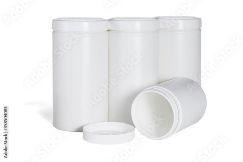 Four White Plastic Containers