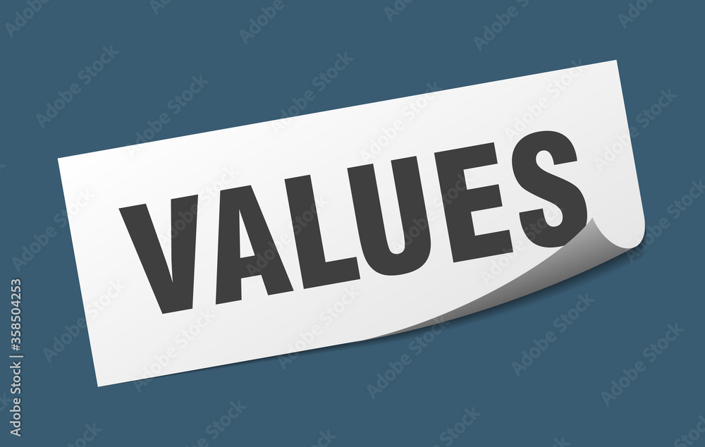 values sticker. values square isolated sign. values label