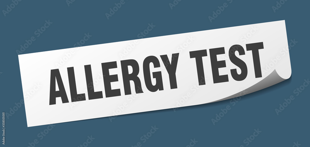 allergy test sticker. allergy test square isolated sign. allergy test label