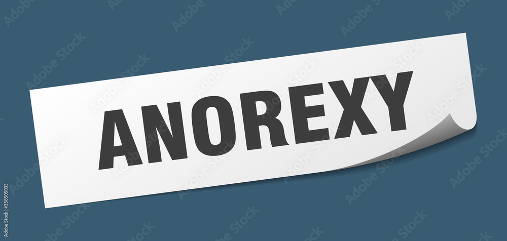 anorexy sticker. anorexy square isolated sign. anorexy label