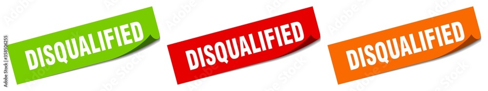 disqualified sticker. disqualified square isolated sign. disqualified label disqualified sticker. disqualified square isolated sign. disqualified label