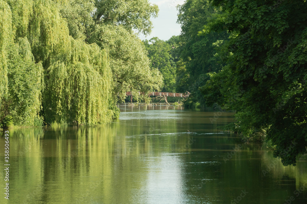 Fototapeta premium Drewniany most nad wodą.