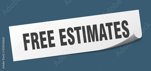 free estimates sticker. free estimates square isolated sign. free estimates label