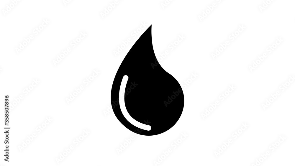 rain drop icon. Two-tone version on black and white background rain drop icon. Two-tone version on black and white background