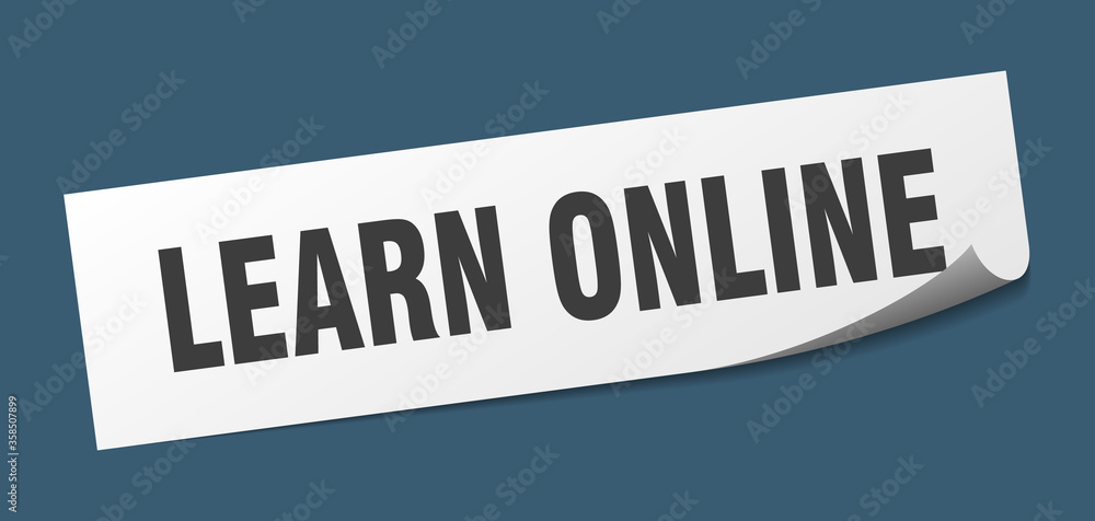 learn online sticker. learn online square isolated sign. learn online label
